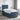 Pat boxspring cu saltea albastru 90 x 190 cm Țesătură