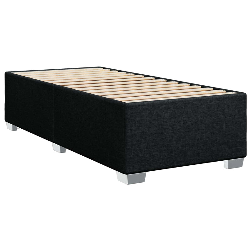 Pat boxspring cu saltea Negru 100 x 200 cm Țesătură