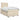 Pat boxspring cu saltea Crem 120 x 200 cm Țesătură