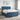 Pat boxspring cu saltea albastru 140 x 200 cm Țesătură
