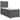 Pat boxspring cu saltea cu headboard Gri închis Unic Țesătură