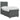 Pat boxspring cu saltea cu headboard Gri închis Unic Țesătură