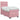 Pat boxspring cu saltea cu headboard Roz 90 x 200 cm Catifea