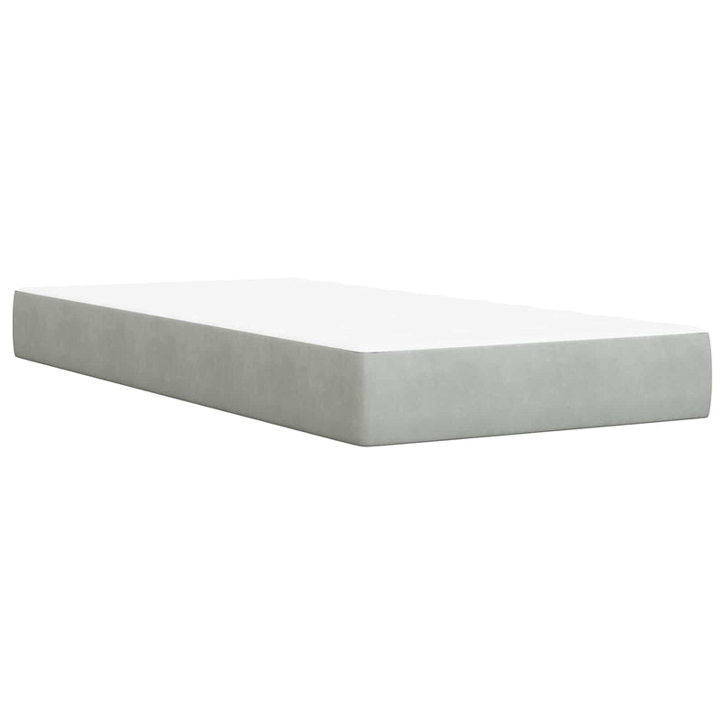 Pat boxspring cu saltea Gri deschis 100 x 200 cm Catifea