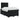 Pat boxspring cu saltea cu headboard Negru 120 x 190 cm Catifea