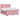 Pat boxspring cu saltea cu headboard Roz 140 x 200 cm Catifea
