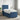 Pat boxspring cu saltea albastru 90 x 200 cm Țesătură