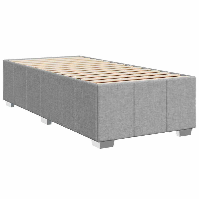 Pat boxspring cu saltea Gri deschis 80 x 200 cm Țesătură