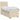 Pat boxspring cu saltea cu headboard Crem 80 x 200 cm Țesătură