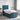Pat boxspring cu saltea albastru 90 x 200 cm Țesătură
