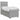 Pat boxspring cu saltea Gri deschis 100 x 200 cm Țesătură