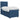 Pat boxspring cu saltea albastru 100 x 200 cm Țesătură
