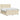 Pat boxspring cu saltea cu headboard Crem 140 x 190 cm Țesătură