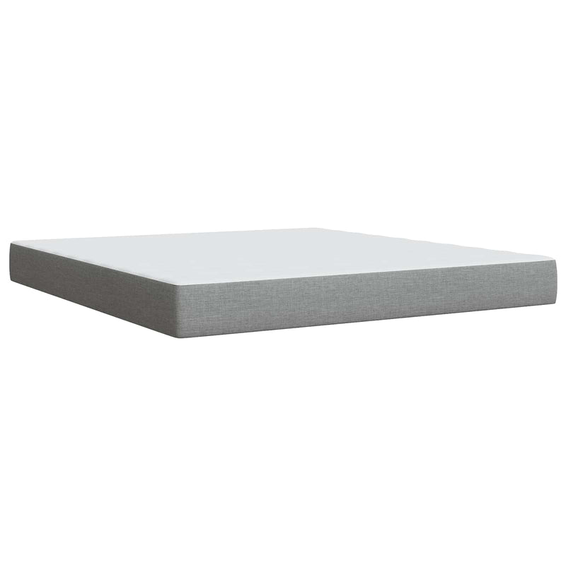 Pat boxspring cu saltea Gri deschis 140 x 190 cm Țesătură