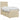 Pat boxspring cu saltea cu headboard Crem 100 x 200 cm Țesătură