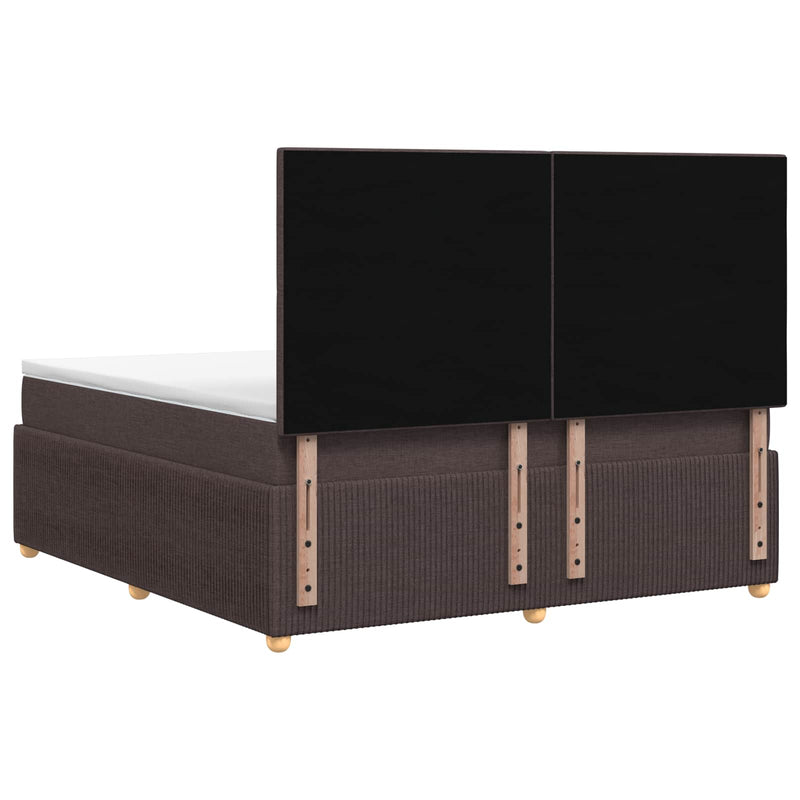 Pat boxspring cu saltea Maro închis 180 x 200 cm Țesătură