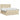 Pat boxspring cu saltea cu headboard Crem 200 x 200 cm Țesătură