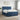 Pat boxspring cu saltea albastru 200 x 200 cm Țesătură