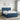 Pat boxspring cu saltea albastru 200 x 200 cm Țesătură
