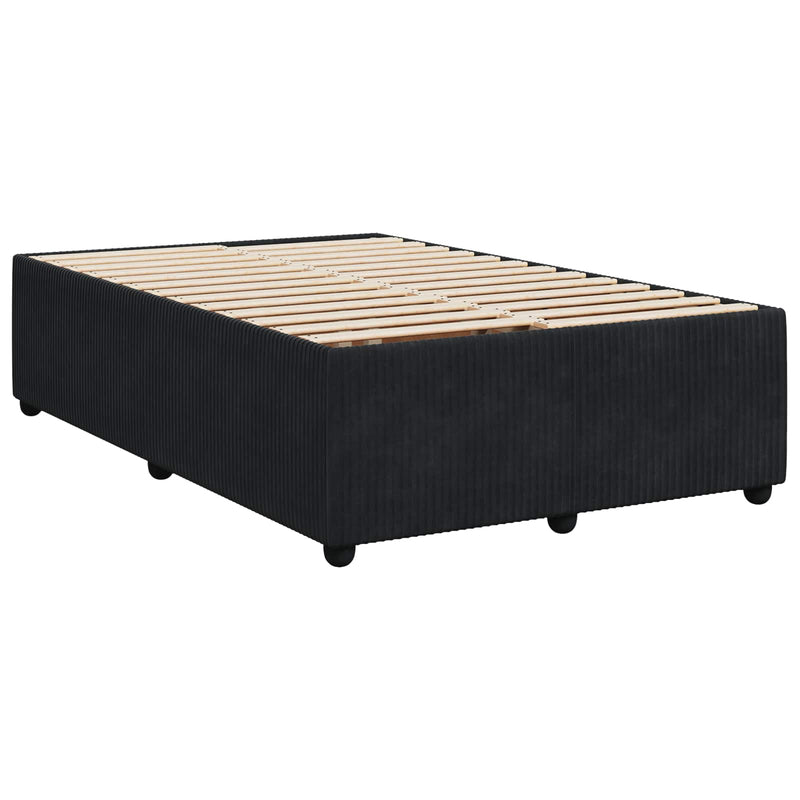 Pat boxspring cu saltea cu headboard Negru 120 x 190 cm Catifea