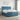 Pat boxspring cu saltea albastru 140 x 200 cm Catifea