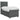 Pat boxspring cu saltea Gri închis 90 x 190 cm Țesătură