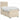 Pat boxspring cu saltea cu benzi LED Crem 90 x 190 cm Țesătură