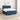 Pat boxspring cu saltea albastru 140 x 190 cm Țesătură