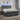 Pat boxspring cu saltea Gri închis 200 x 200 cm Țesătură
