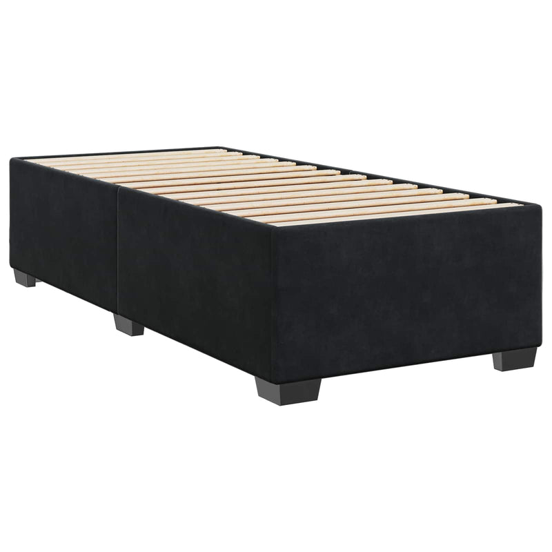 Pat boxspring cu saltea cu benzi LED Negru 80 x 200 cm Catifea