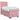 Pat boxspring cu saltea cu benzi LED Roz 90 x 200 cm Catifea