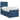 Pat boxspring cu saltea albastru 100 x 200 cm Țesătură