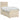 Pat boxspring cu saltea cu benzi LED Crem 100 x 200 cm Țesătură