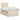 Pat boxspring cu saltea cu benzi LED Crem 120 x 190 cm Țesătură