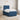 Pat boxspring cu saltea albastru 120 x 190 cm Țesătură
