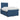 Pat boxspring cu saltea albastru 120 x 190 cm Țesătură