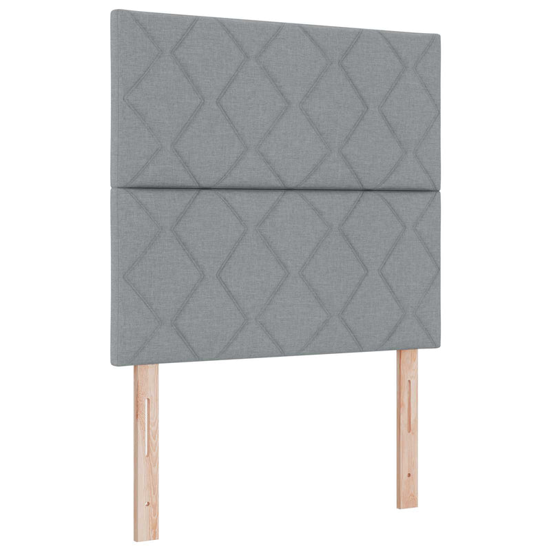 Pat boxspring cu saltea Gri deschis 120 x 190 cm Țesătură