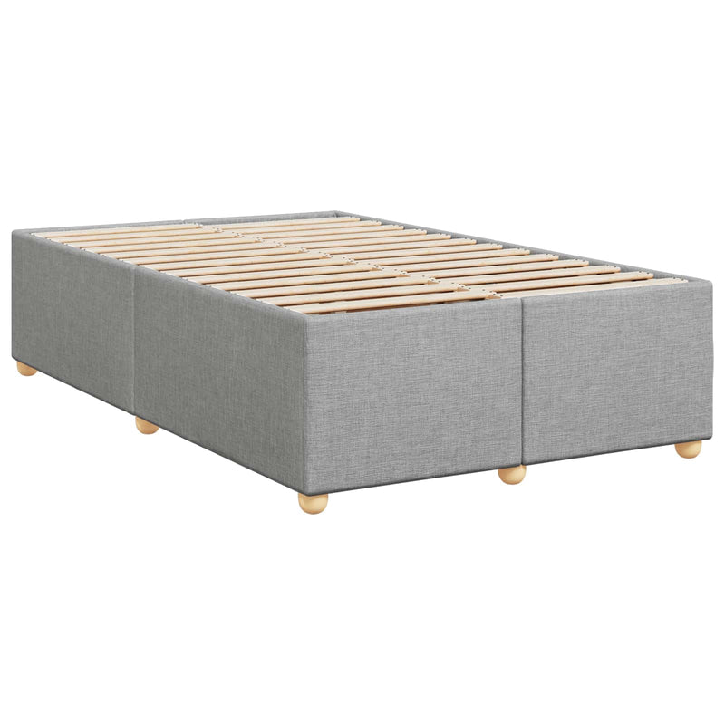 Pat boxspring cu saltea Gri deschis 120 x 190 cm Țesătură