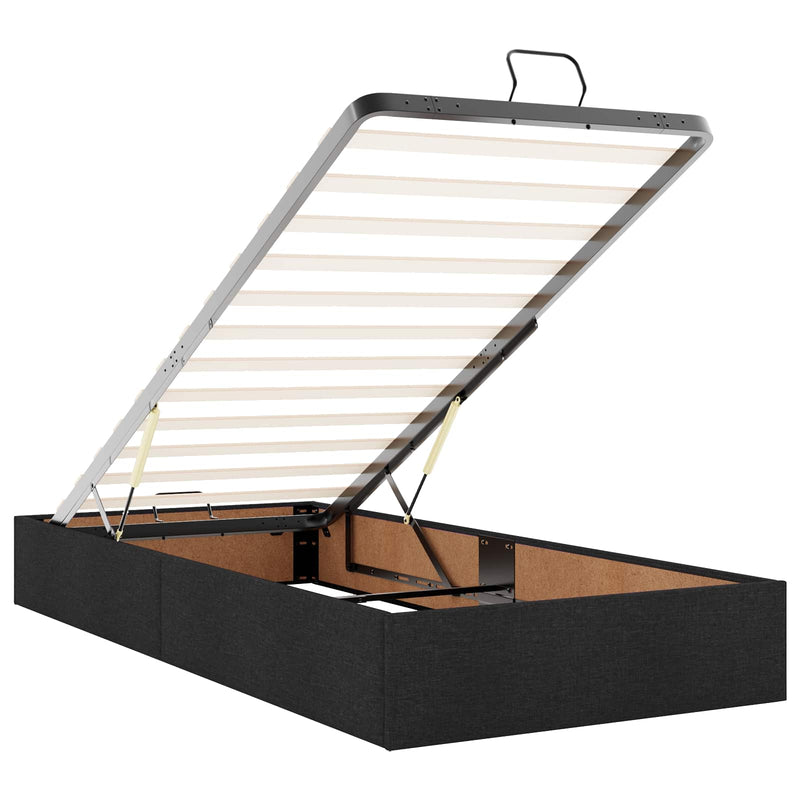 Pat Ottoman cu Saltea și LED Negru 80 x 200 cm Țesătură