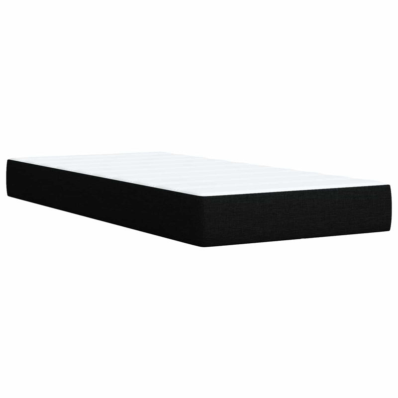Pat Ottoman cu Saltea și LED Negru 80 x 200 cm Țesătură