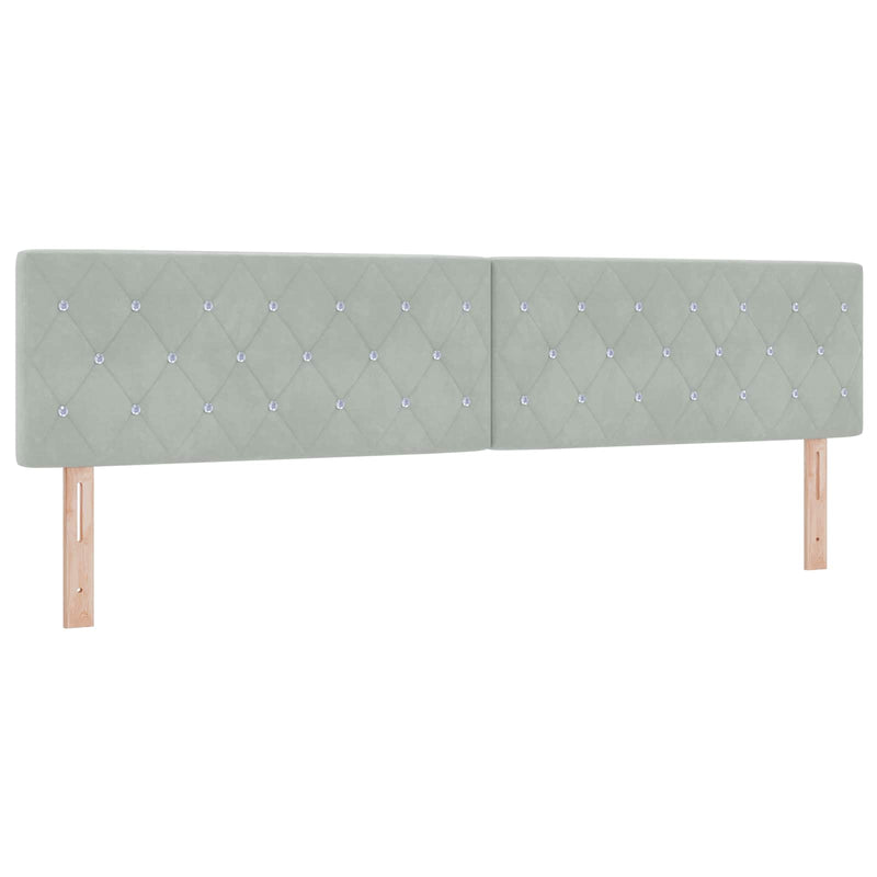 Pat Ottoman cu Saltea și LED Gri deschis 200 x 200 cm Catifea