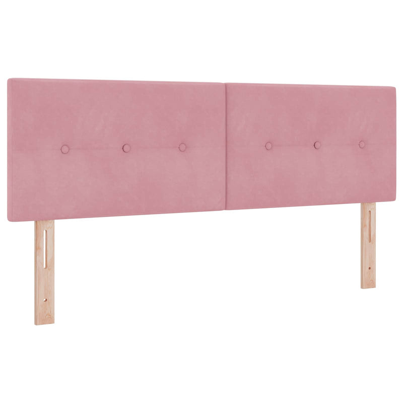 Pat Ottoman cu Saltea și LED Roz 140 x 200 cm Catifea