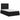 Pat ottoman cu saltea cu headboard Negru 120 x 200 cm Țesătură