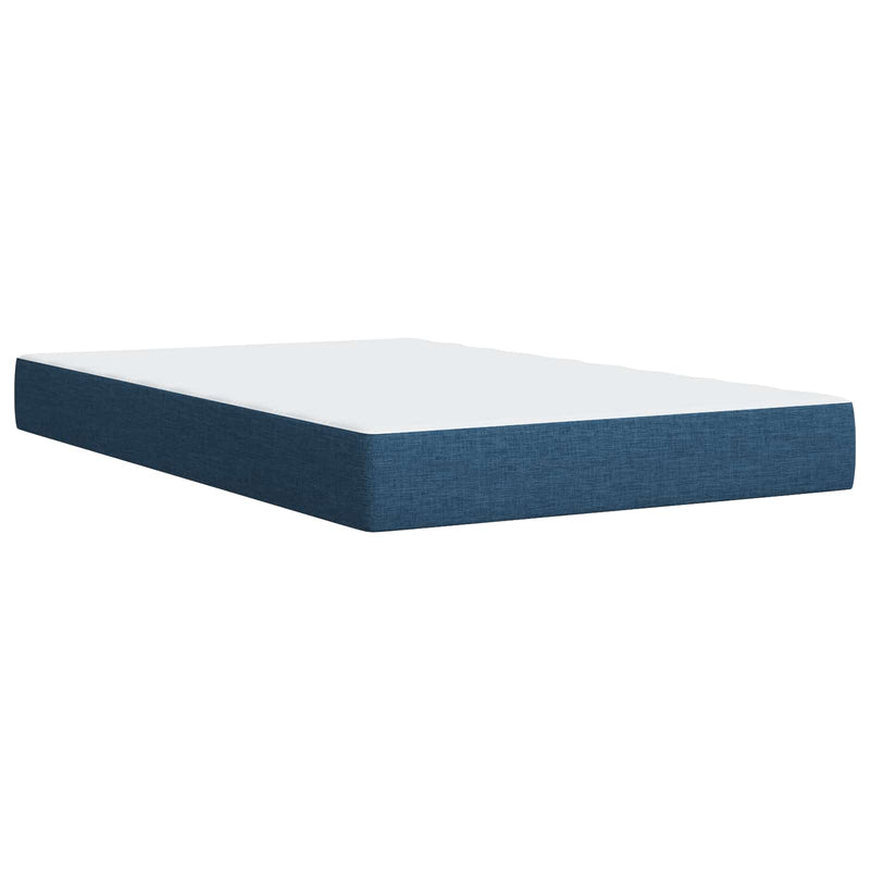 Pat Ottoman cu Saltea și LED albastru 120 x 200 cm Țesătură