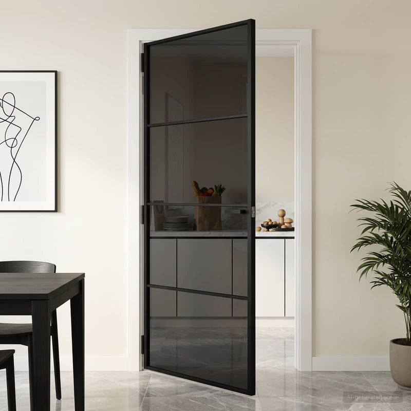 Ușă de interior 93 x 201,5 cm Sticlă Temperată și Aluminiu