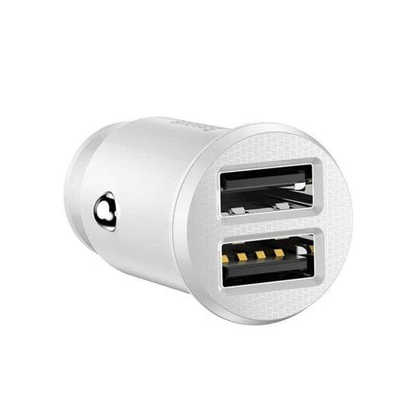 Baseus Grain autós töltő 2x USB 5V 3.1A, fehér (CCALL-ML02) (CCALL-ML02)-0