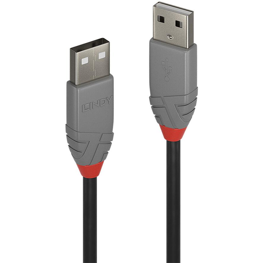 Lindy 36691 USB kábel 0,5 M USB 2.0 USB A Fekete, Szürke (36691)-0