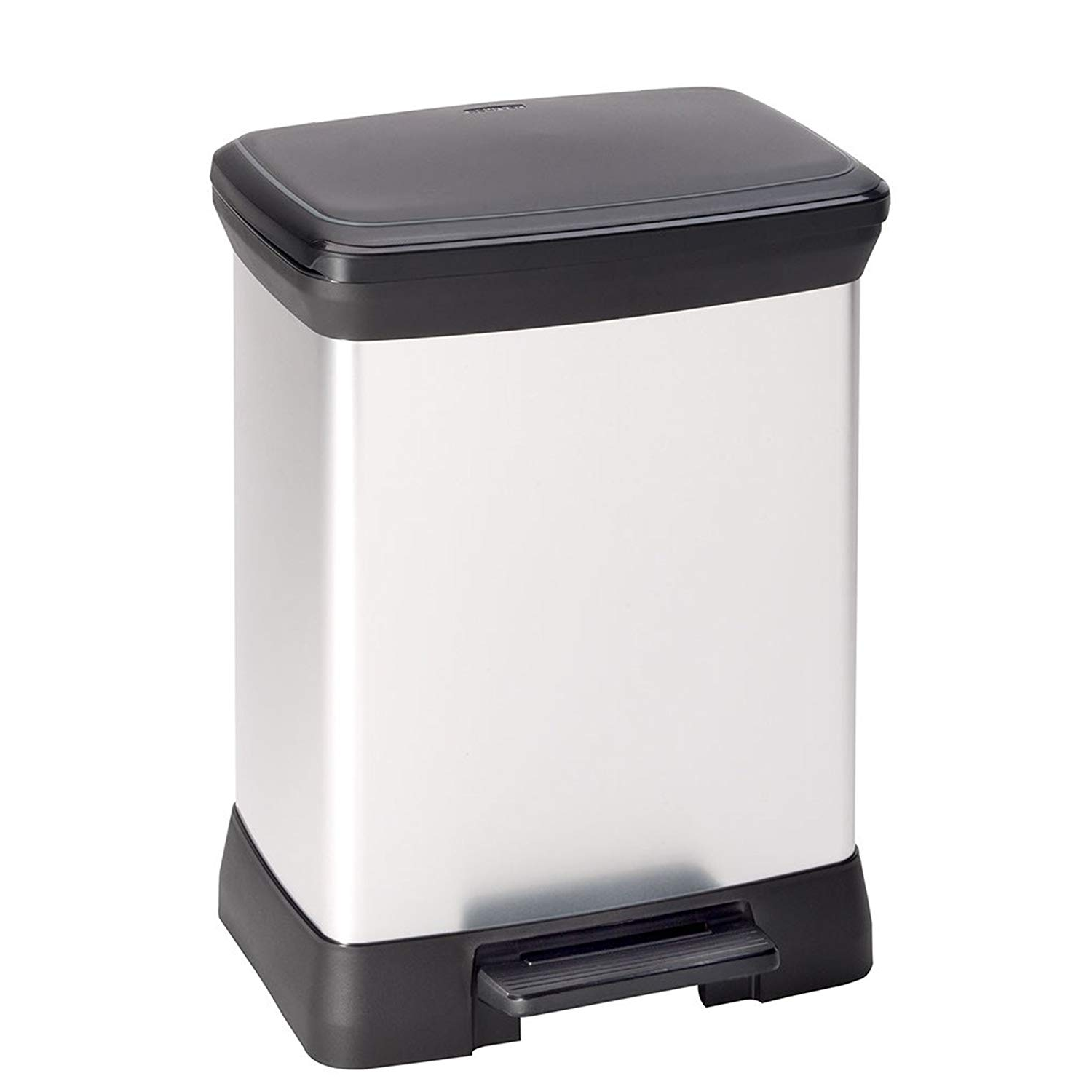 Curver Deco Bin 30L pedálos műanyag szemetes - Ezüst (203278)-0