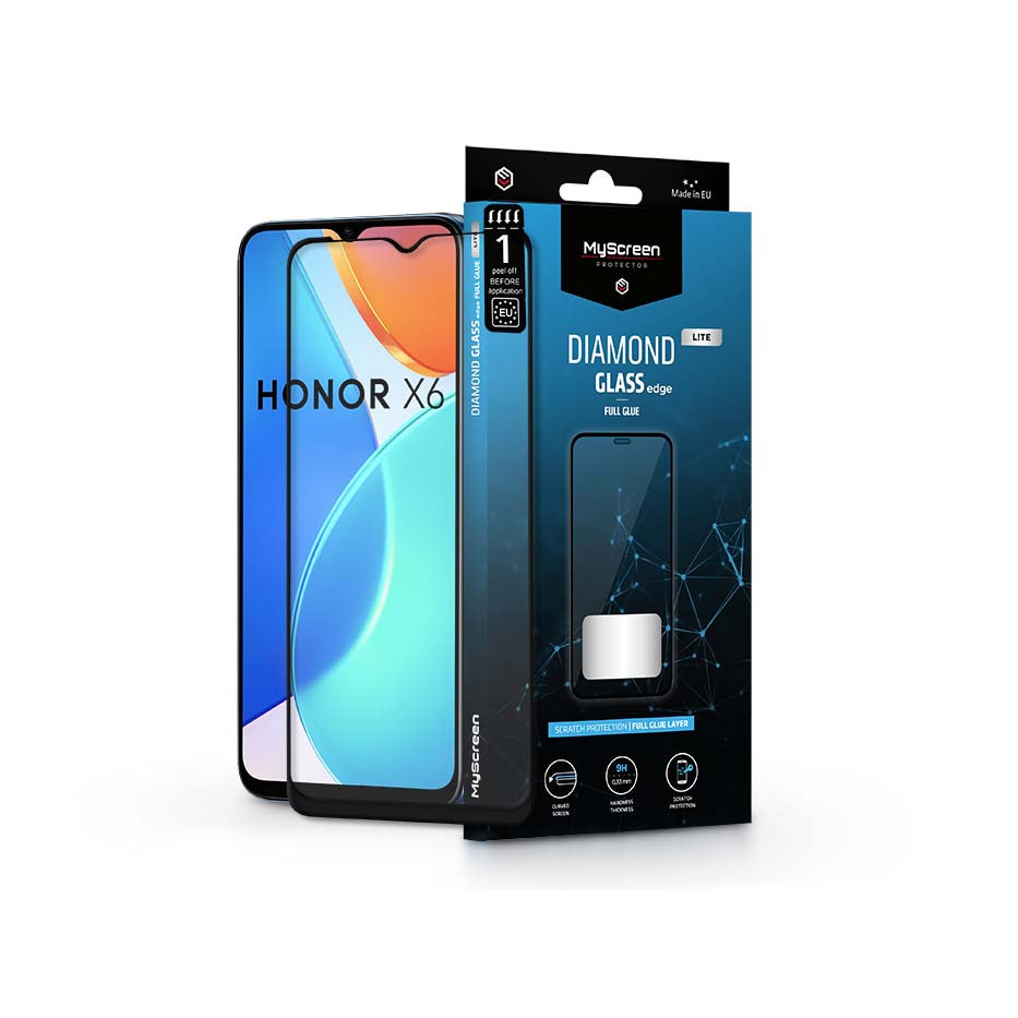 Honor X6 edzett üveg képernyővédő fólia - MyScreen Protector Diamond Glass Lite Edge2.5D Full Glue - black (LA-2229)-0
