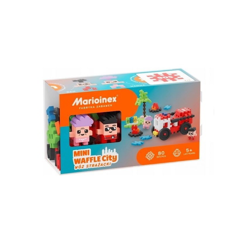 Marionex Mini Waffle City Tűzoltó autó 80 darabos építő készlet (903193)-0